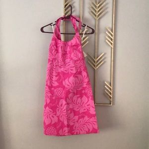 Roxy Hawaiian Print Pink Halter Dress
